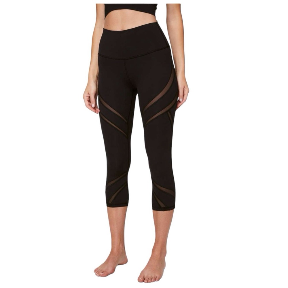 Lululemon Wunder Under High-Rise Crop 21"‎ Mesh Black 12